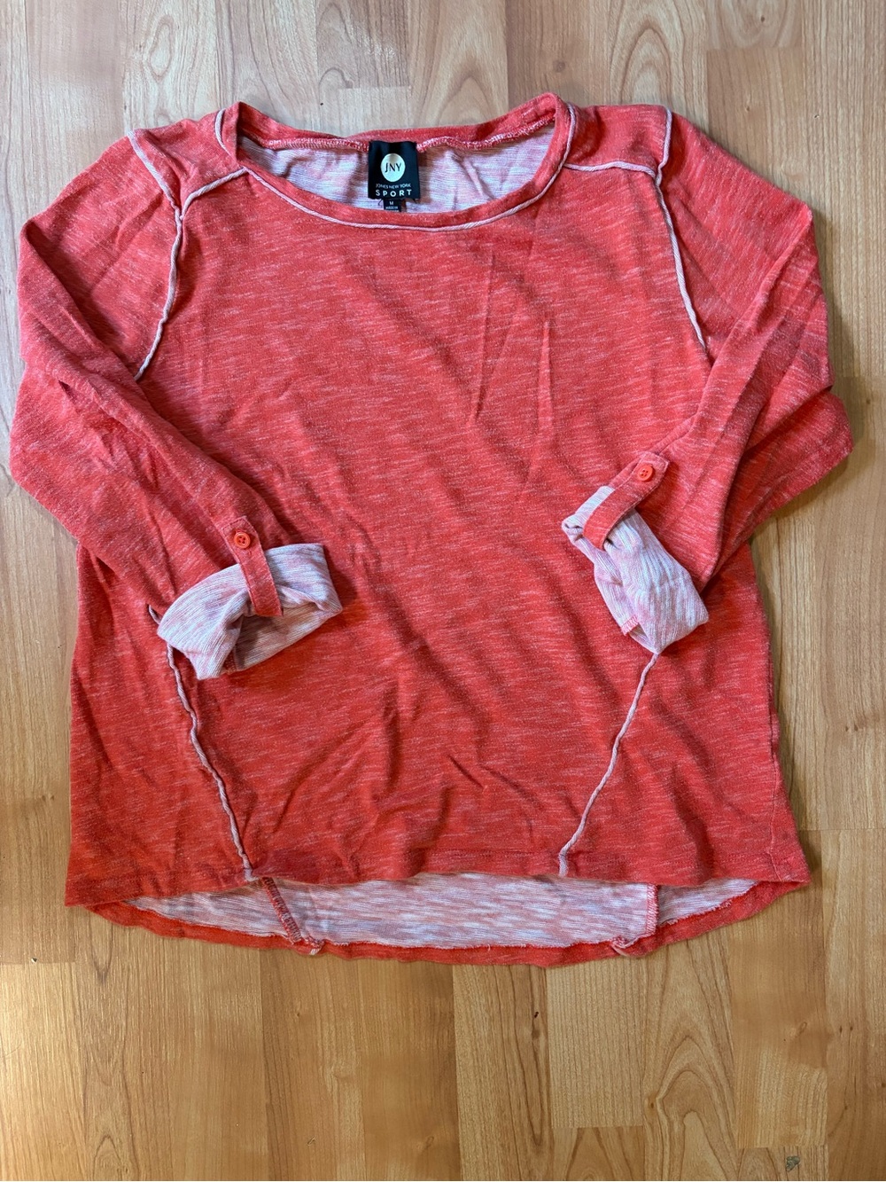 Jones New York Sport Long Sleeve Top in Red & White Size Medium